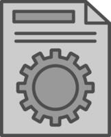 file gestione linea pieno in scala di grigi icona design vettore