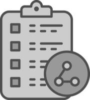 lista di controllo linea pieno in scala di grigi icona design vettore