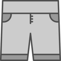 pantaloncini linea pieno in scala di grigi icona design vettore