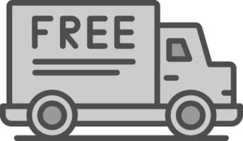 gratuito consegna linea pieno in scala di grigi icona design vettore