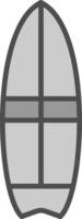 surfer linea pieno in scala di grigi icona design vettore