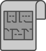 costruire pianificazione linea pieno in scala di grigi icona design vettore