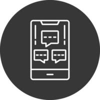 mobile Chiacchierare Informazioni linea rovesciato icona design vettore