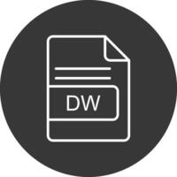 dw file formato linea rovesciato icona design vettore