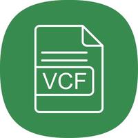 vcf file formato linea curva icona design vettore