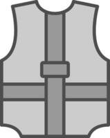 sicurezza giacca linea pieno in scala di grigi icona design vettore