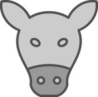 mucca linea pieno in scala di grigi icona design vettore