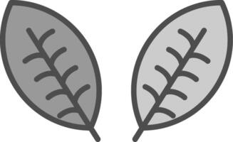 le foglie linea pieno in scala di grigi icona design vettore