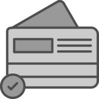 carta pagamento linea pieno in scala di grigi icona design vettore