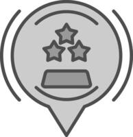 recensioni linea pieno in scala di grigi icona design vettore