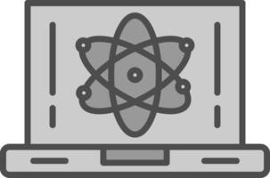 il computer portatile linea pieno in scala di grigi icona design vettore