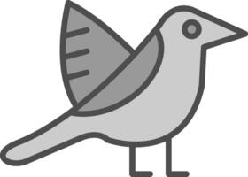 ornitologia linea pieno in scala di grigi icona design vettore