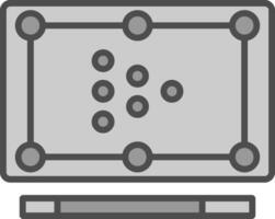 biliardo linea pieno in scala di grigi icona design vettore