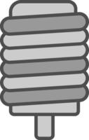 ghiaccio pop linea pieno in scala di grigi icona design vettore