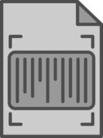 codice a barre linea pieno in scala di grigi icona design vettore