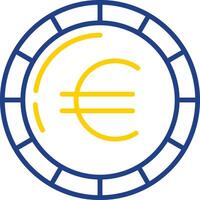 Euro moneta linea Due colore icona design vettore