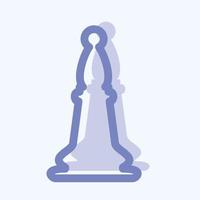 icona scacchi 3 - stile bicolore, illustrazione semplice, tratto modificabile vettore