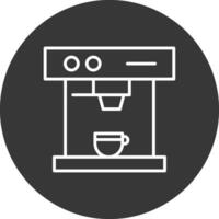 caffè macchina linea rovesciato icona design vettore