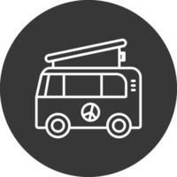 camper furgone linea rovesciato icona design vettore