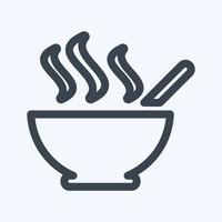 icona zuppa calda - stile linea - illustrazione semplice, tratto modificabile. vettore