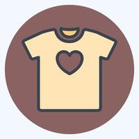 icon t-shirt 2 - color mate style, illustrazione semplice, tratto modificabile vettore