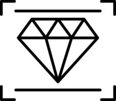 diamante linea pendenza cerchio icona vettore