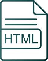 html file formato linea pendenza icona vettore