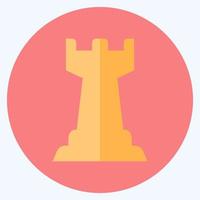 icona scacchi 4 - stile piatto, illustrazione semplice, tratto modificabile vettore