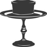 silhouette torta piatto nero colore solo pieno vettore