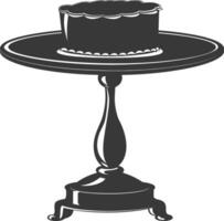 silhouette torta piatto nero colore solo pieno vettore