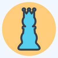 icona scacchi 1 - colore compagno stile, illustrazione semplice, tratto modificabile vettore