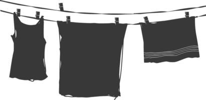 silhouette clothesline per sospeso Abiti nero colore solo vettore