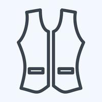 gilet icona 1 - stile linea, illustrazione semplice, tratto modificabile vettore