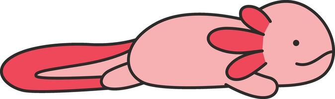 carino cartone animato Axolotl illustrazione vettore