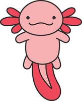 carino cartone animato Axolotl illustrazione vettore