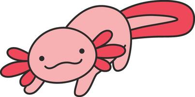 carino cartone animato Axolotl illustrazione vettore