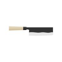 nakiri giapponese cucina coltello illustrazione isolato su bianca sfondo. un' tradizionale giapponese cucina coltello con un' acciaio lama e di legno maneggiare. vettore