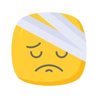 un sorprendente icona di dolore emoji, ferito, triste, espressioni vettore