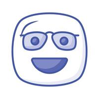 nerd emoji icona disegno, pronto per premio uso vettore