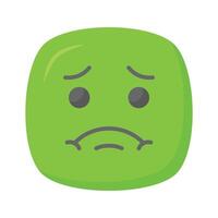 creativo icona di malato emoji, pronto per uso nel sito web e mobile applicazioni vettore