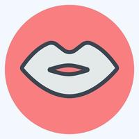labbra icona - stile compagno di colore vettore