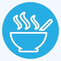 icona zuppa calda - stile occhi azzurri - illustrazione semplice, tratto modificabile. vettore