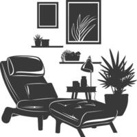 silhouette soggiorno a casa attrezzatura nero colore solo vettore