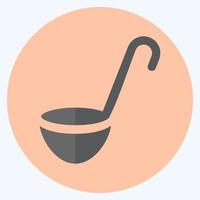 icona cucchiaio da minestra - stile piatto - semplice illustrazione, tratto modificabile. vettore