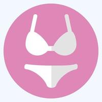 icona lingerie - stile piatto, illustrazione semplice, tratto modificabile vettore