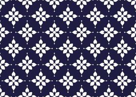 bianca simbolo fiori modulo su buio blu sfondo, etnico tessuto senza soluzione di continuità modello design per stoffa, tappeto, batik, sfondo, involucro eccetera. vettore