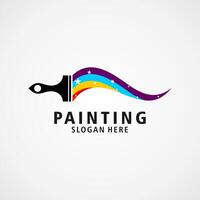 dipingere spazzola e dipingere colpi logo design illustrazione vettore