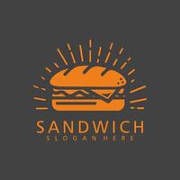 Sandwich logo design illustrazione vettore