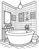 kawaii bagno, cartone animato personaggi, carino Linee e colori, colorazione pagine vettore