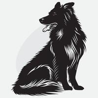 piatto illustrazione di cane silhouette vettore